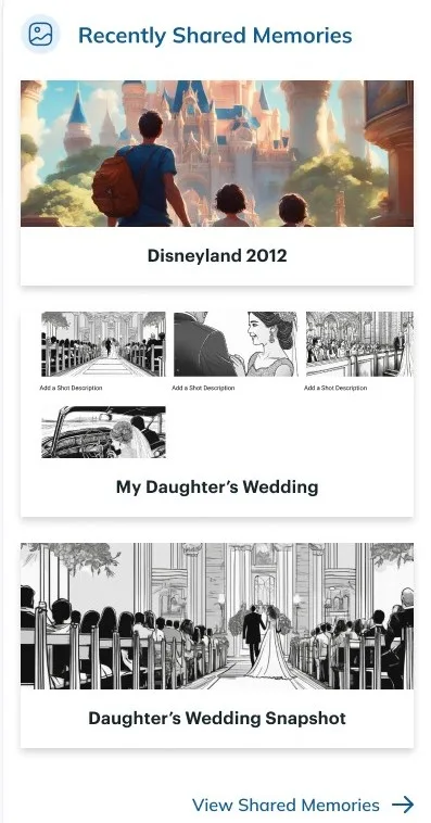 Recently shared family memories