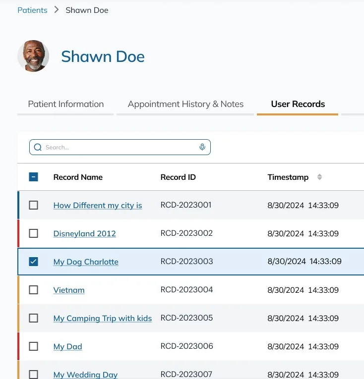 Provider patient records portal